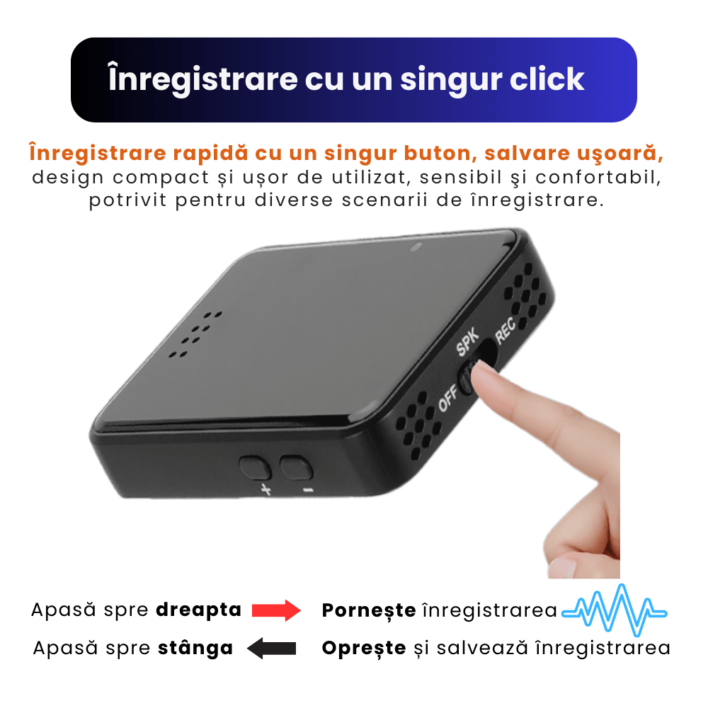 Mini Reportofon Z20 16GB cu Microfon Ascuns, Activare Vocala, Magnet, Inregistrare pana la 192h – ZeroSecrets - imagine 12